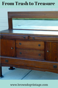 Mission style buffet that needs a makeover