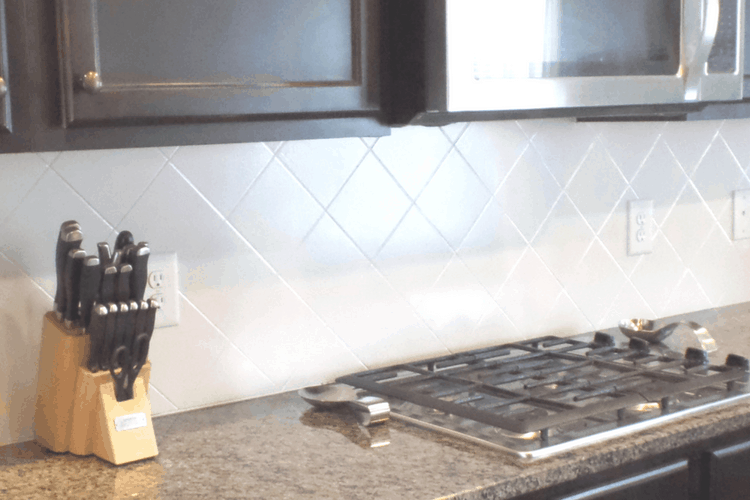 Painted kitchen backsplash