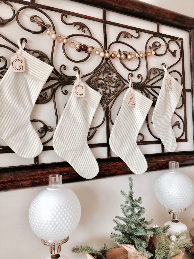 diy wood burned stocking tags