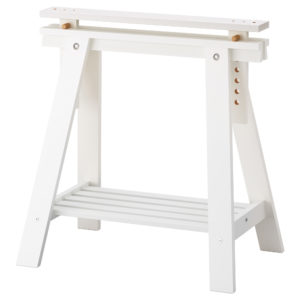 White Ikea Finnvard trestles on a white background.