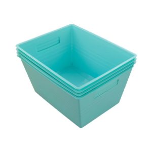 blue storage bins