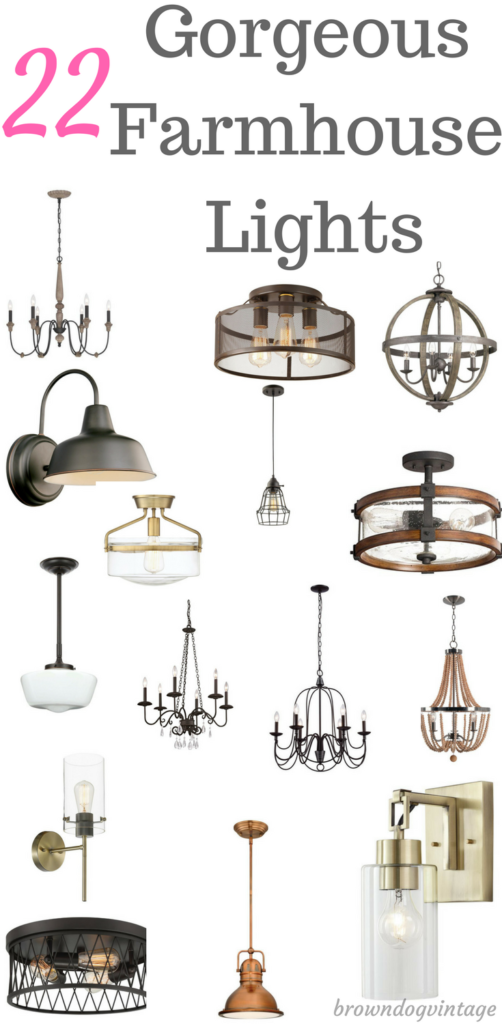 Gorgeous farmhouse lights for your home - pendants, chandeliers, sconces, and more. Rustic decor lights that are perfect for your farmhouse style #createandfind #lights #lighting #farmhousestyle #rusticdecor