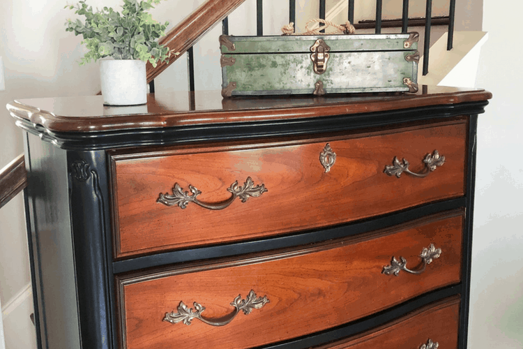 Black dresser makeover - "After" picture