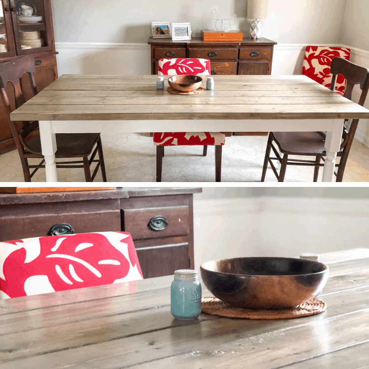 An image collage of a dining room table.