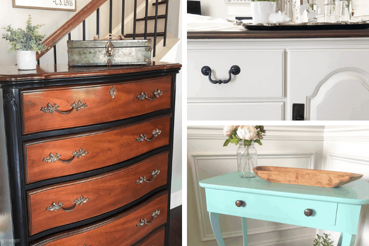 Collage of pictures of Painted Wood Furniture