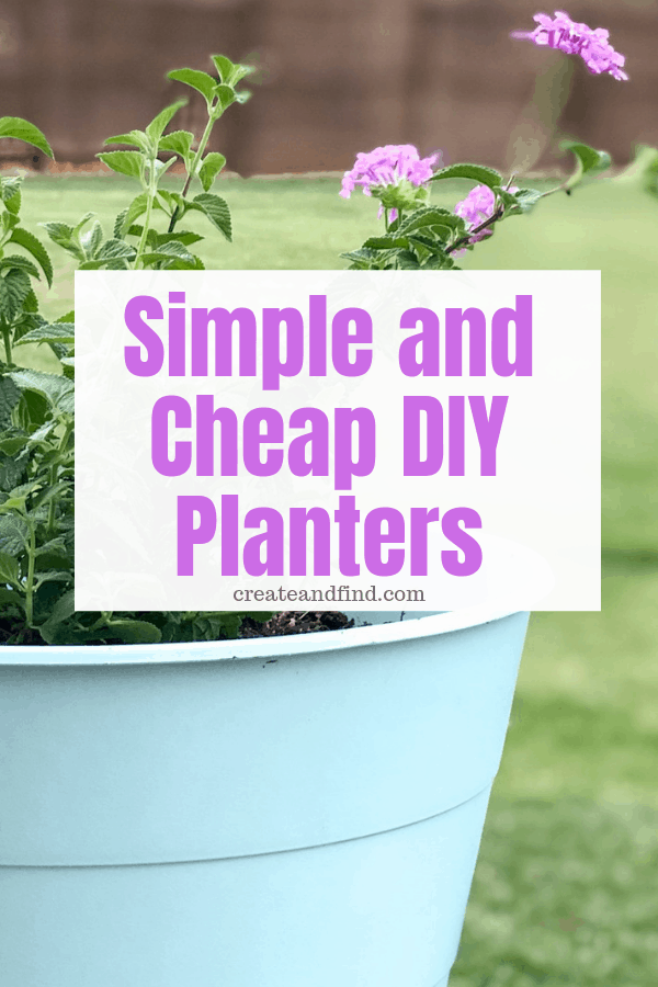 Image with text: Simple and cheap DIY planters