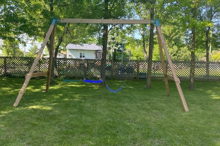 Homemade swing set