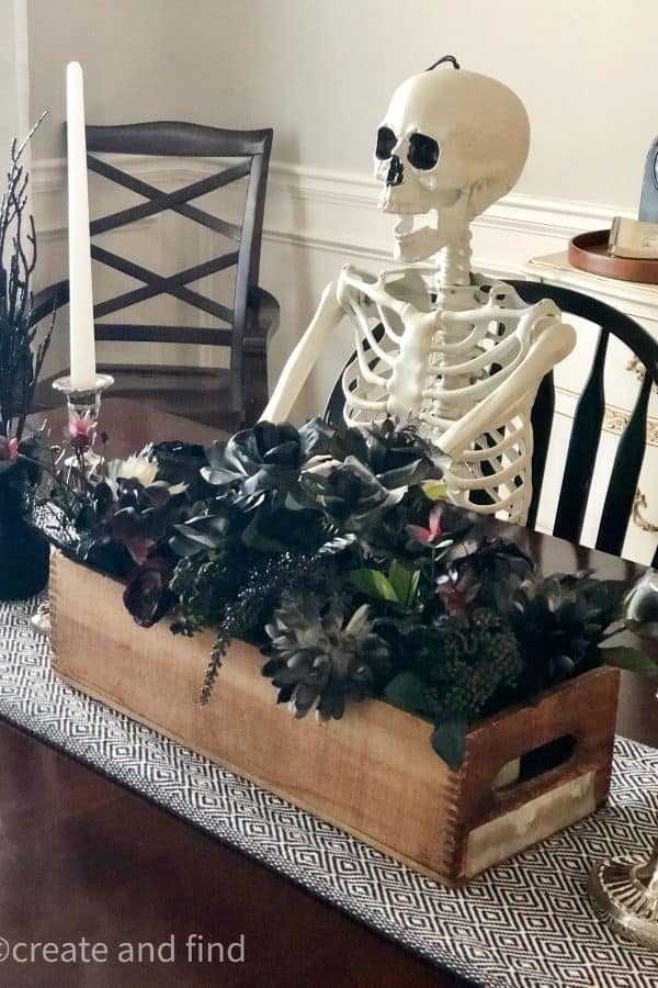 Skeleton Halloween centerpiece for table