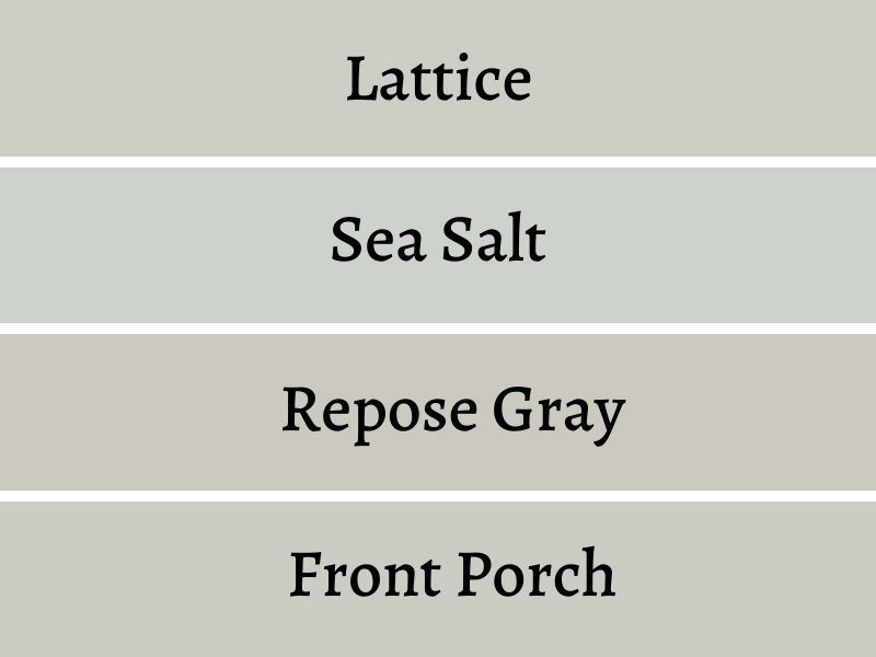 Paint samples with names