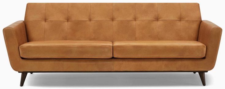 Mid Century Modern Leather Couches, Hughes Leather Sofa