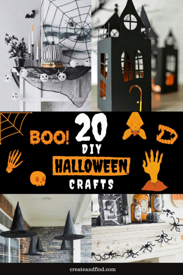 Image with text: 20 DIY Halloween Crafts