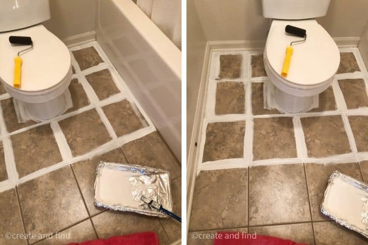 painting bathroom tile floors grout lines