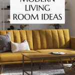 Image with text: Affordable modern living room ideas