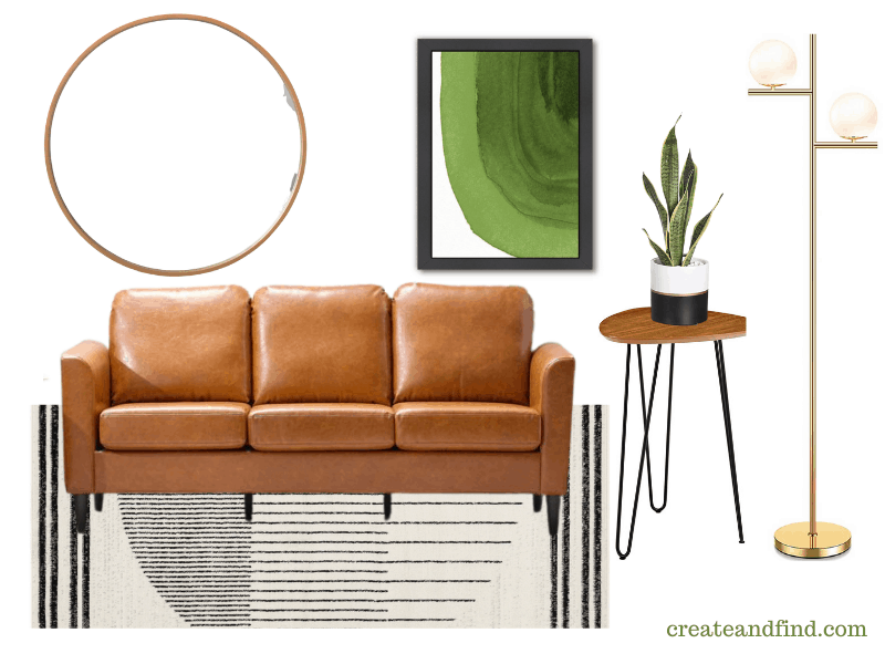 Modern living room mood board