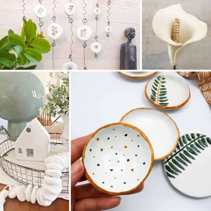 Collage of air dry clay projects
